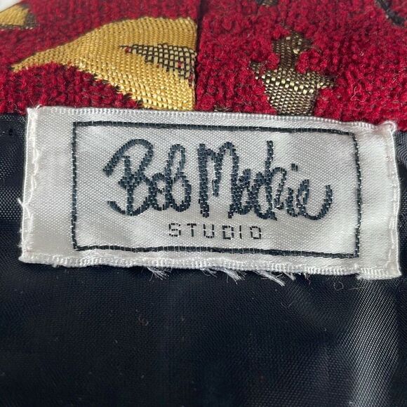 Bob Mackie Vintage Paisley Floral Tapestry Collarless Embellished Blazer - Picture 8 of 9